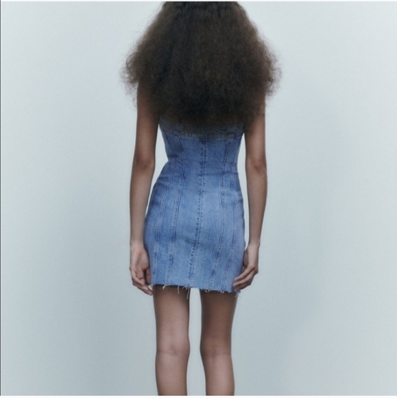 Zara Denim Mini Strapless Dress BlueSize S and L - Picture 16 of 16